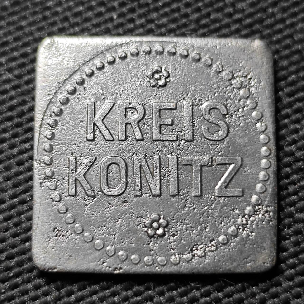 KK钱币收藏小铺  第397期 百期特怕（四拍之一） 2月预留时间 周末发货 1916 德紧Konitz地区 方形铁币 较少见 