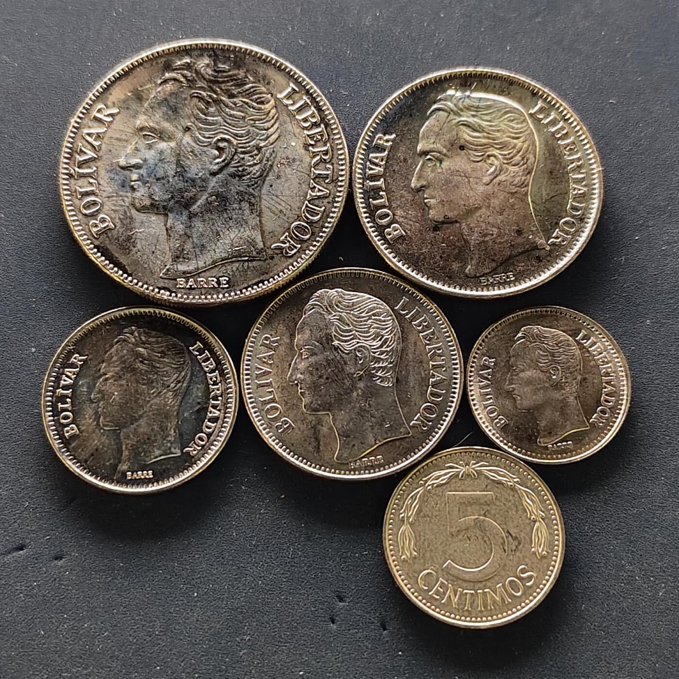 【全场包邮】纯粹捡漏拍502场 委内瑞拉1986-1990年6枚套币