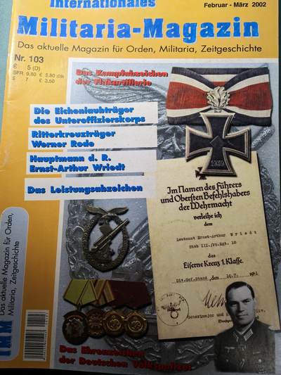 盛世勋华——号角文化勋章邮票专场拍卖第305期 - 德国出版 Militaria-Magazin杂志 2002年2/3月刊总第103期 58页