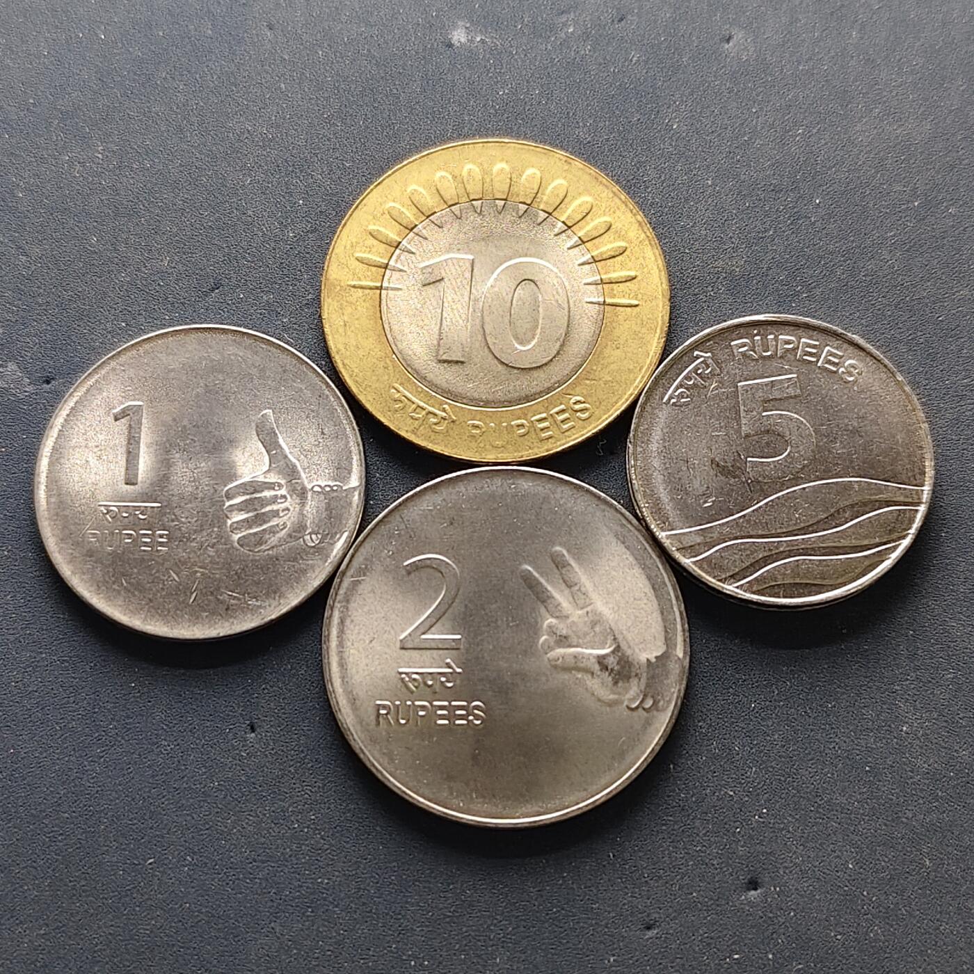 【全场包邮】纯粹捡漏拍502场 印度2007-2008年4枚套币