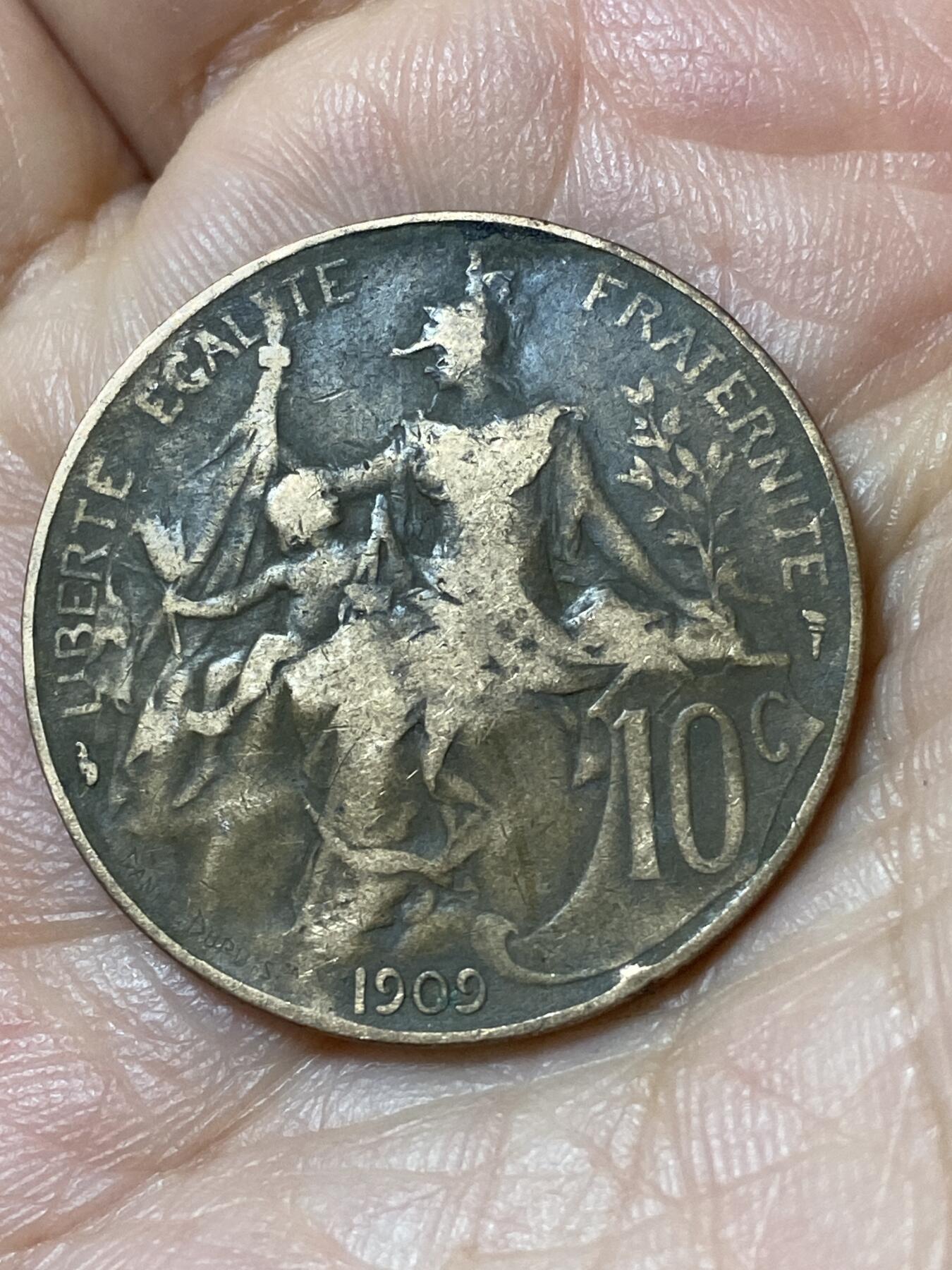 2026年第二十三场(总第一百九十二场）外国好品散币场(年后发货) 法兰西第三共和国1909年10生丁