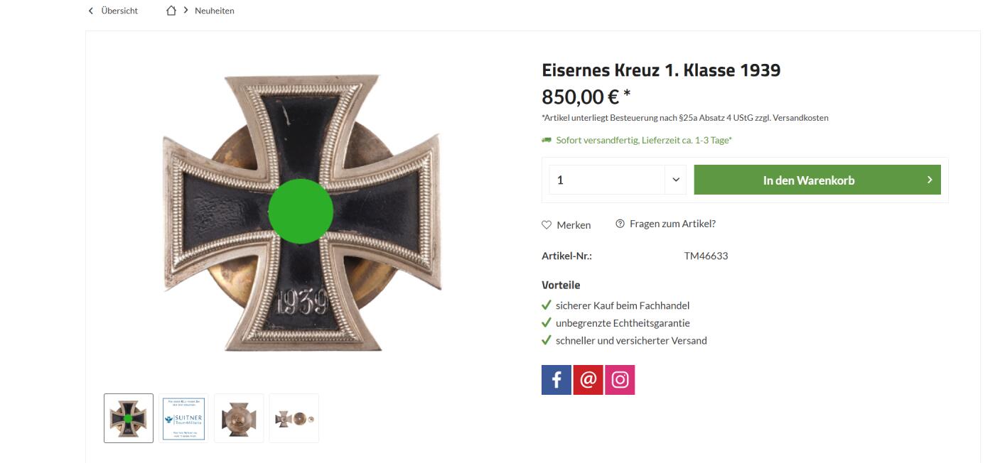 欢庆春节！戎马世界章牌大赏第112期春节大拍  德专场 德三 大三片式一级铁十字勋章  极其少见 Otto Schickle厂造无标（该厂有RK制造权限却在41年被禁止从事勋章生产，所以作品稀有））