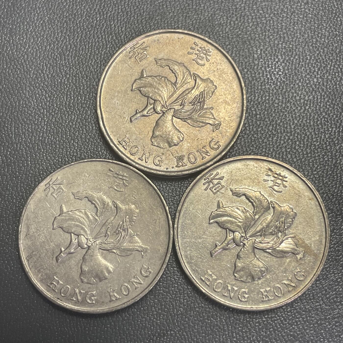 回流0301 香港1993、1998、2013年厚伍圆3枚