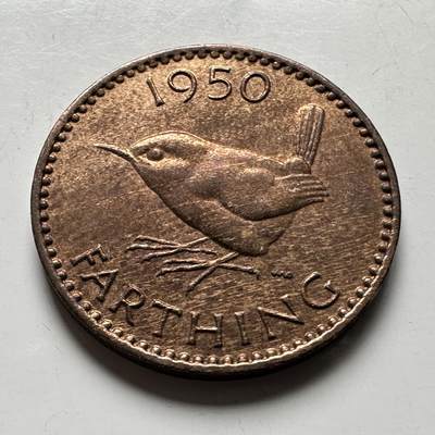 🌹外币初藏🌹🐯2026年第19场 快递已停，正月十五后再发 - 英国1950年1/4便士 一法新 