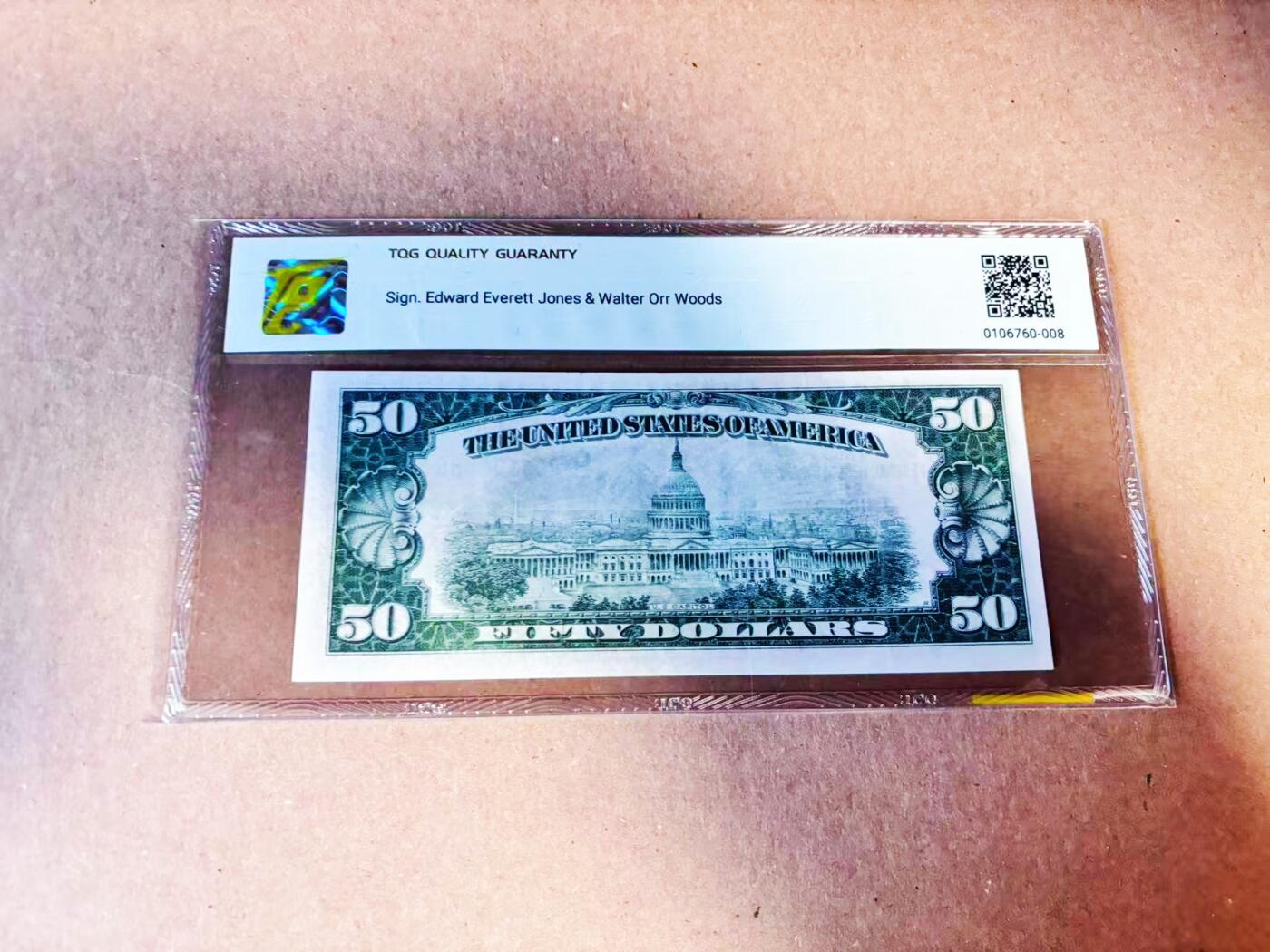 【Blue Auction】世界纸币精拍第786期——18级TOP拍卖/信誉/品质/专业/高效💫(年前收官场） 【倒置号】美国1929年50美金 芝加哥版 TQG40