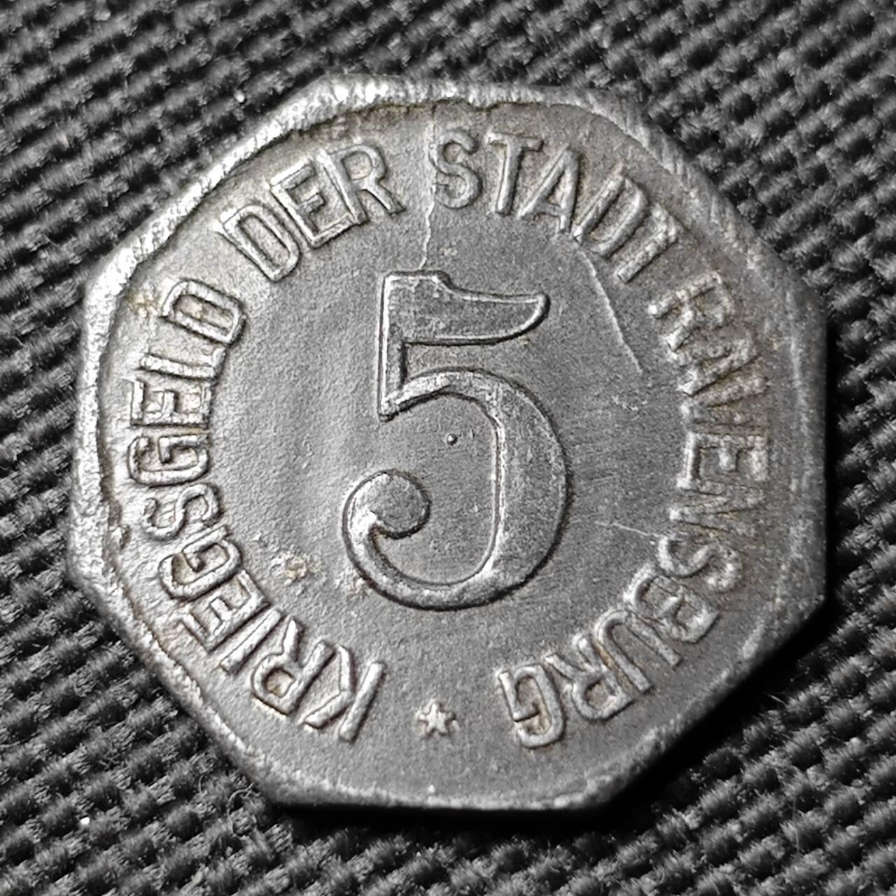 KK钱币收藏小铺  第397期 百期特怕（四拍之一） 2月预留时间 周末发货   1918 德紧拉芬斯堡10芬尼 铁币