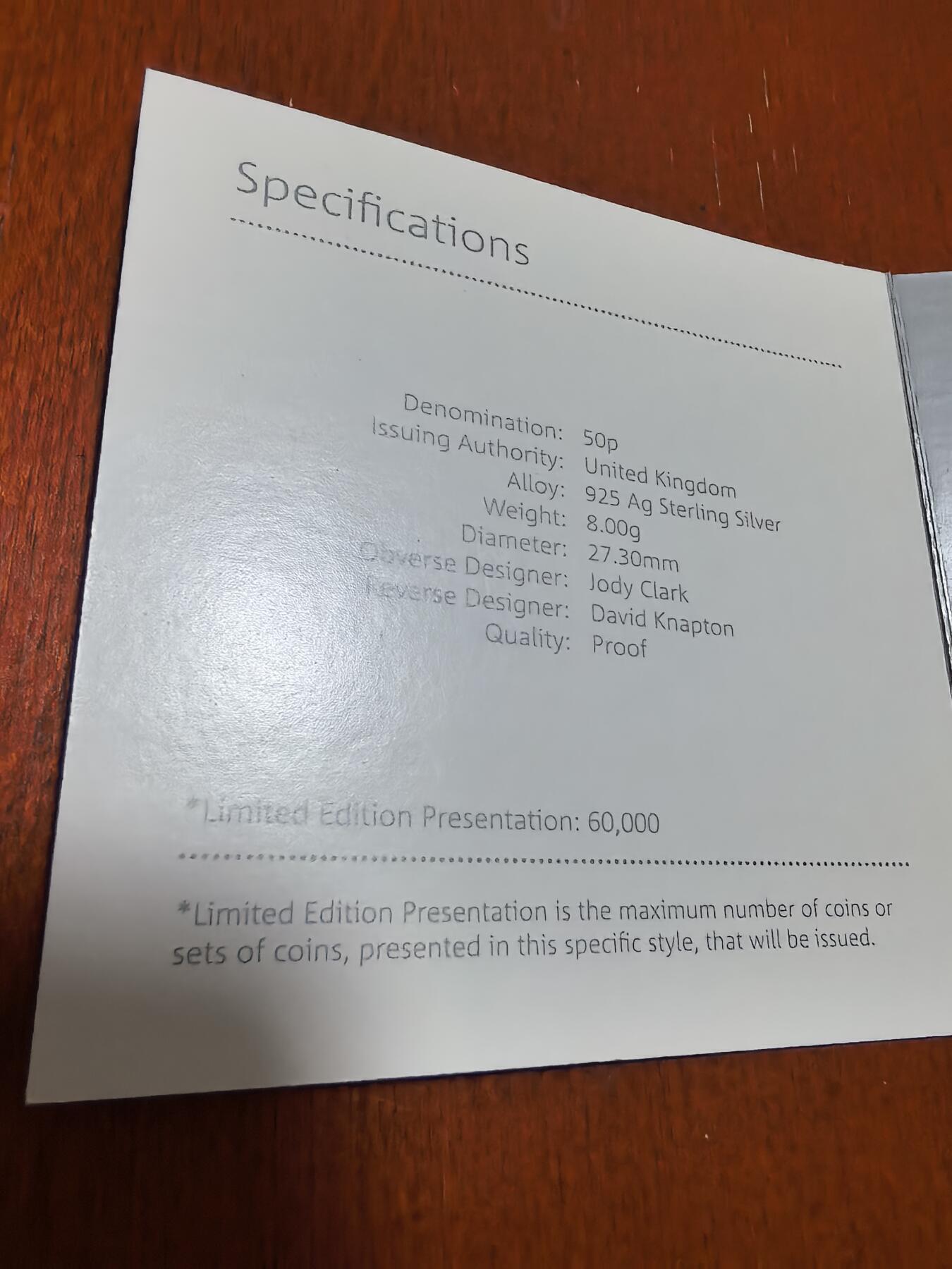 长老汇蛇年精选第一百场拍卖  2018英国帕丁顿熊50便士彩色七边精制银币，925银，6万枚