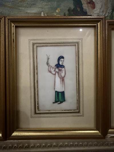 海外回流精品拍卖（五一专场） 法国回流清代通草花三副 尺寸：15.5cmX12.5cm，画芯尺寸：8.7cmX5.2cm，品相如图。