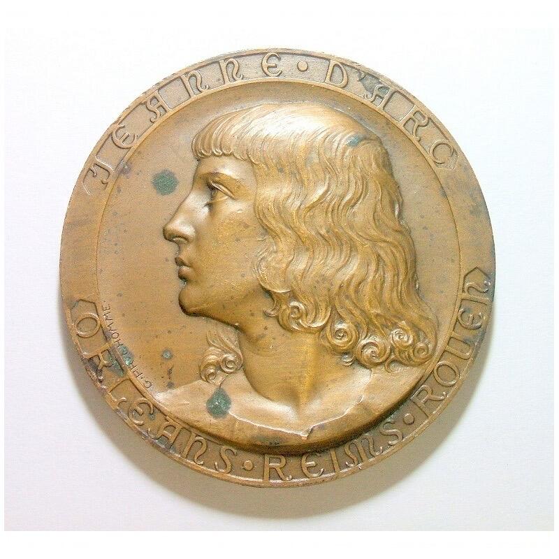 【艺术】法国艺术大章 一战圣女贞德号巡洋舰 高浮雕精制超大铜章 60MM