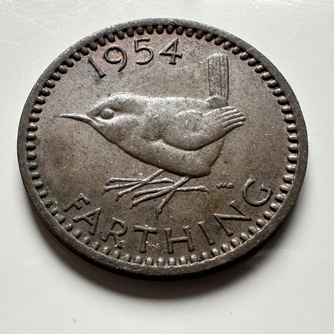 🌹外币初藏🌹🐯2026年第19场 快递已停，正月十五后再发 英国1954年1/4便士 一法新 