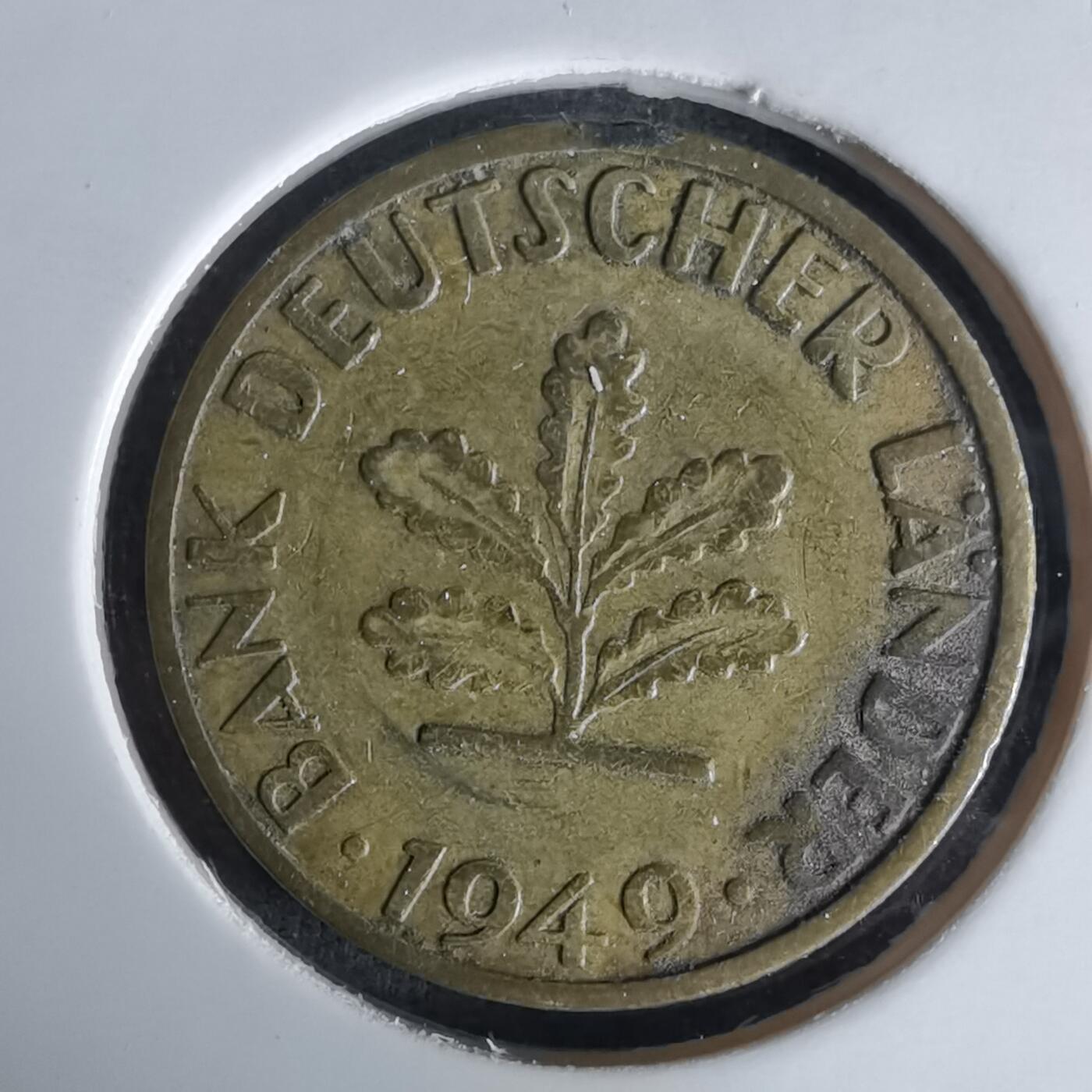 沼泽如烟--第991场 德国1949年5芬尼银行版