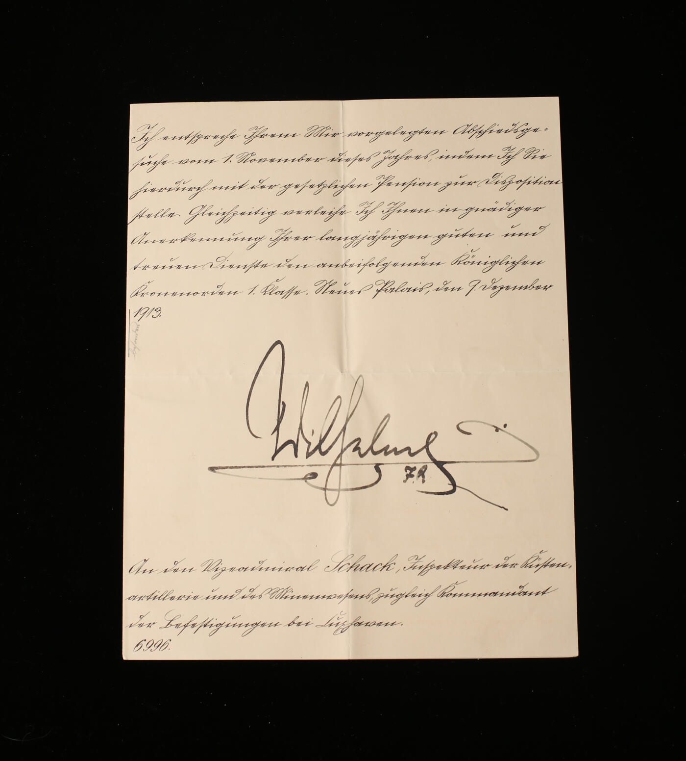 欢庆春节！戎马世界章牌大赏第112期春节大拍  德专场 德皇威廉二世亲签内阁敕令 批准海军中将威廉·沙克退役编入待命