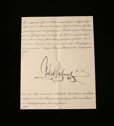 欢庆春节！戎马世界章牌大赏第112期春节大拍  德专场 - 德皇威廉二世亲签内阁敕令 批准海军中将威廉·沙克退役编入待命