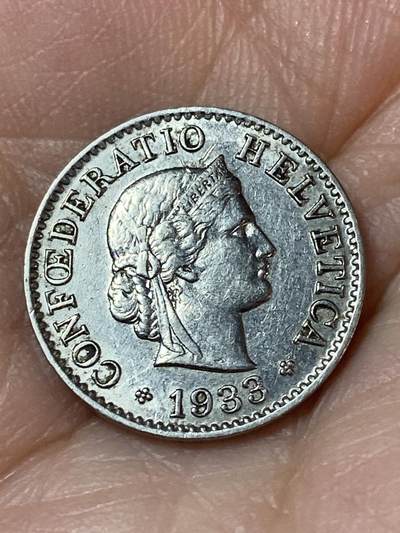 2026年第二十四场(总第一百九十三场）外国好品散币场(免佣金) - 少见版本–瑞士🇨🇭1933年5拉彭(第四版，B标伯尔尼造，纯镍材质版)