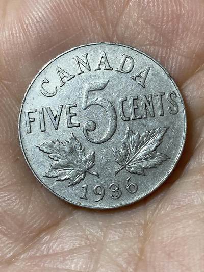 2026年第二十三场(总第一百九十二场）外国好品散币场(年后发货) - 加拿大🇨🇦1936年5分(乔治五世逝世年，第四版关门年)