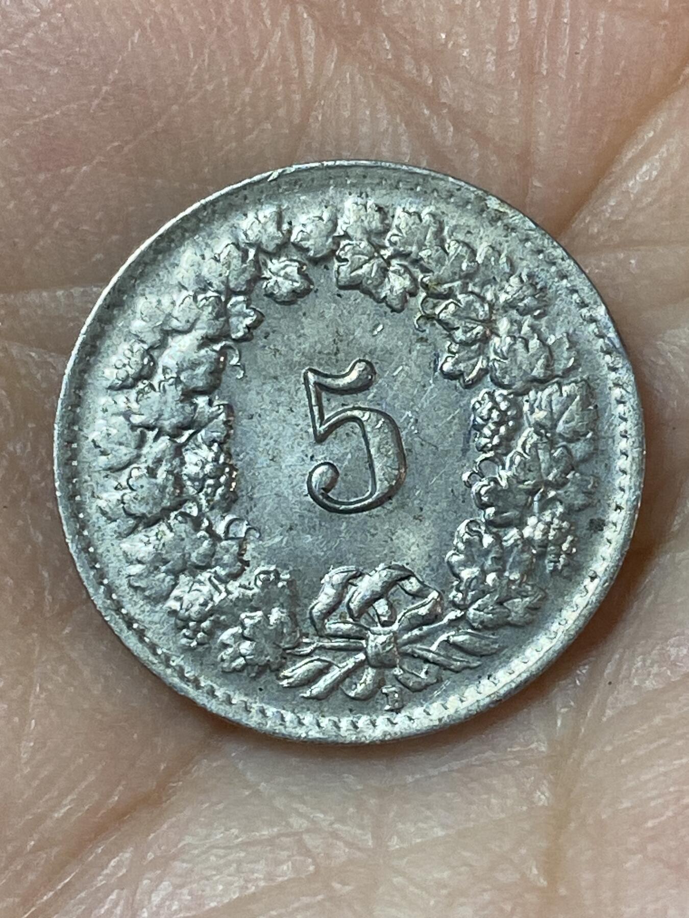 2026年第二十四场(总第一百九十三场）外国好品散币场(免佣金) 瑞士🇨🇭1954年5拉彭(第二版，B标伯尔尼造)