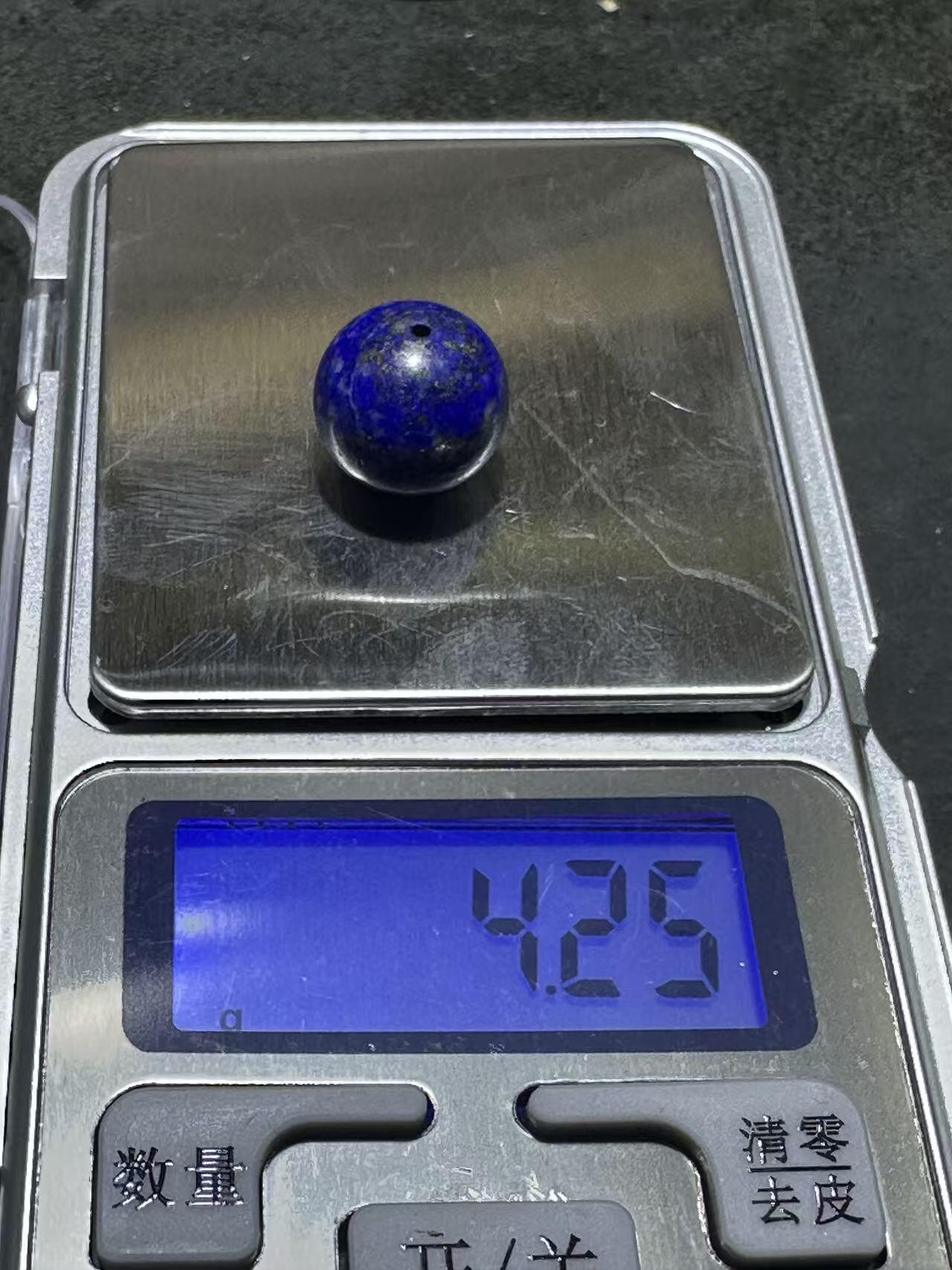 阿富汗老矿青金石通货圆珠一个！