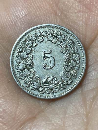 2026年第二十四场(总第一百九十三场）外国好品散币场(免佣金) - 少见早期年份–瑞士🇨🇭1908年5拉彭(第二版，B标伯尔尼造)