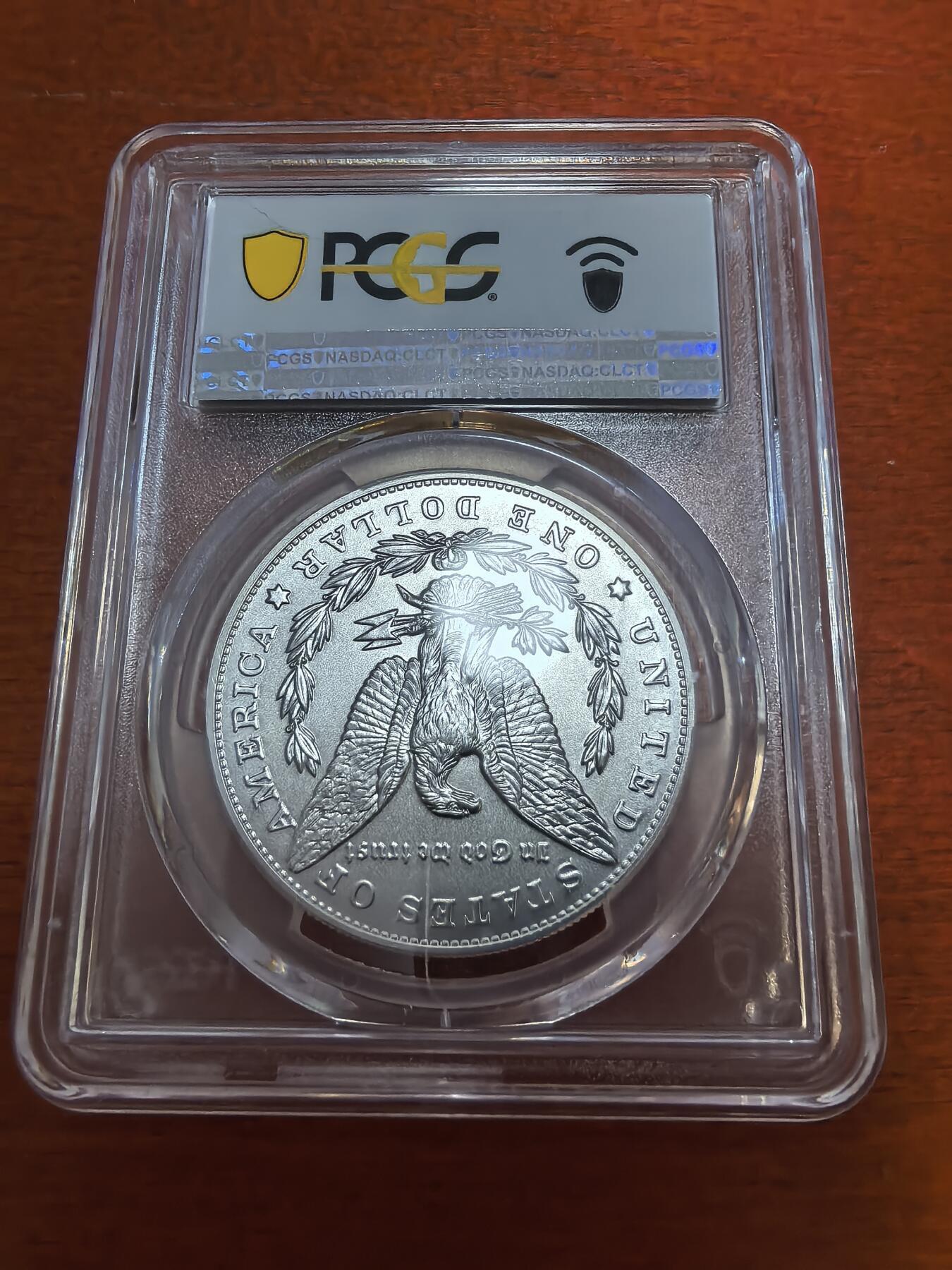 长老汇蛇年精选第一百场拍卖  2021 美国摩根1美元银币，PCGS MS70分，百年标，P盒70分2022年成交价最高14000多元