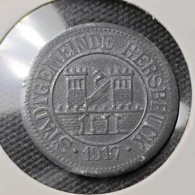 KK钱币收藏小铺  第397期 百期特怕（四拍之一） 2月预留时间 周末发货 -  1917 德紧赫斯布鲁克 50芬尼锌币