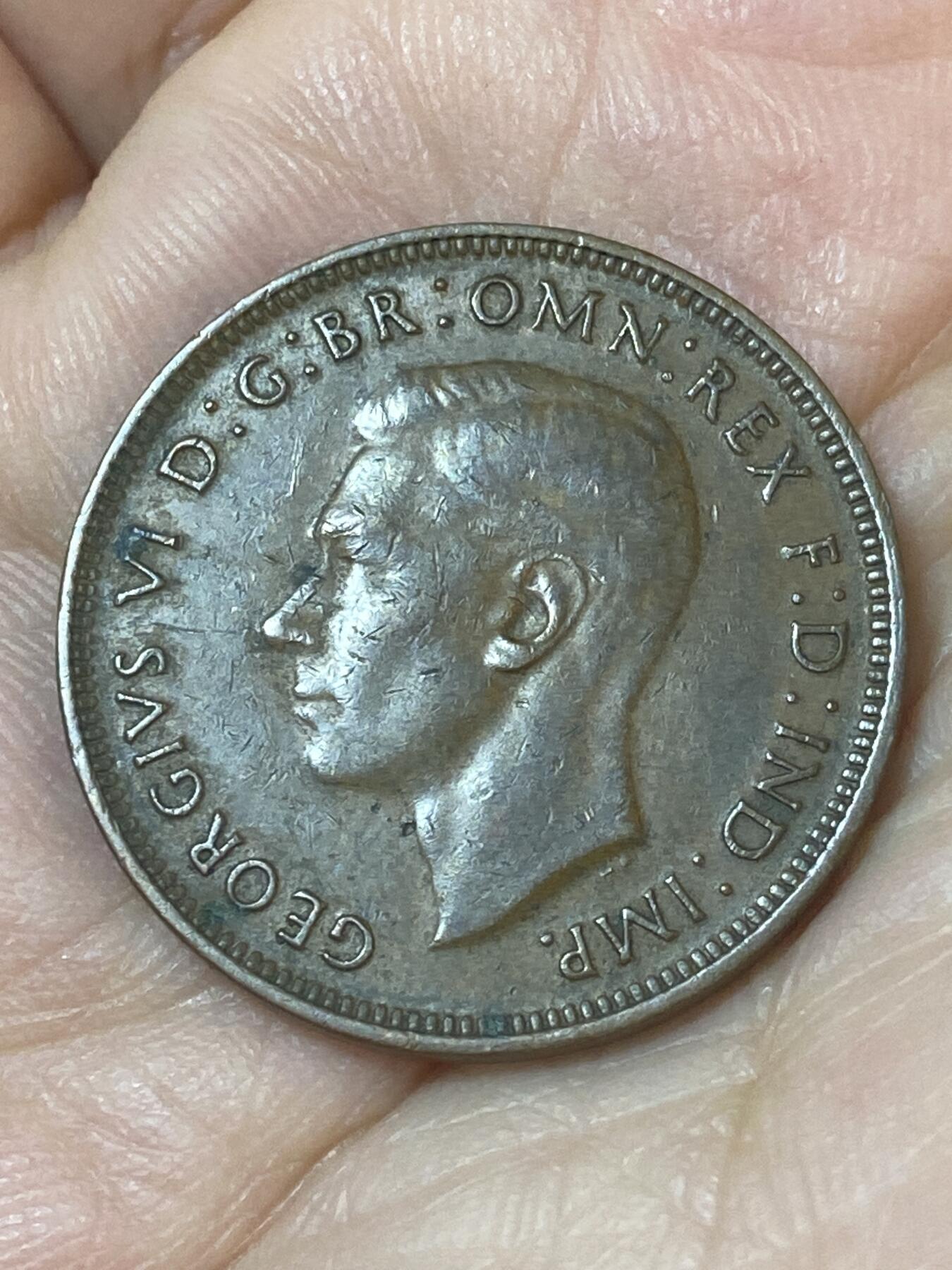 2026年第二十四场(总第一百九十三场）外国好品散币场(免佣金) 稀年–澳大利亚🇦🇺1944年1/2便士(乔治六世第一版，m版墨尔本造，发行量少)