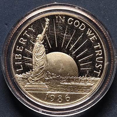 【全场包邮】纯粹捡漏拍502场 - 美国1986年半元自由女神100周年精制纪念币