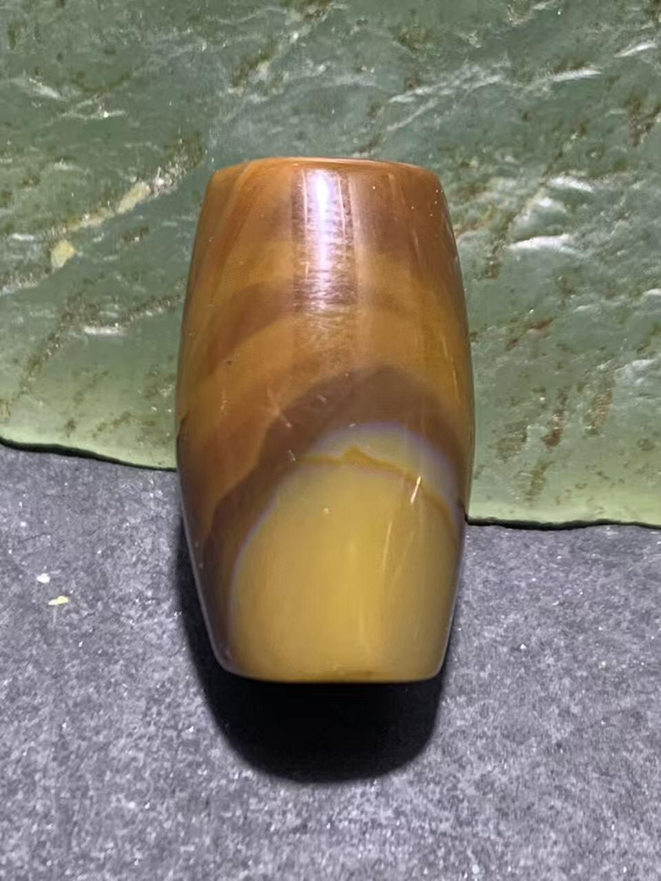 高玉化冻料缠丝玛瑙通货桶珠一颗