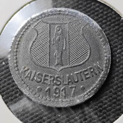 KK钱币收藏小铺  第397期 百期特怕（四拍之一） 2月预留时间 周末发货 -  1917 德紧凯撒斯劳滕 10芬尼锌币