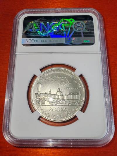 长老汇马年精选第十九场拍卖 2015 捷克铁路工程师扬·佩尔纳诞辰200周年200克朗银币，NGC MS65分，唯一冠军，普制比精制少，仅5500枚，冠军分基本2000元以上，淘宝没有这个拍品