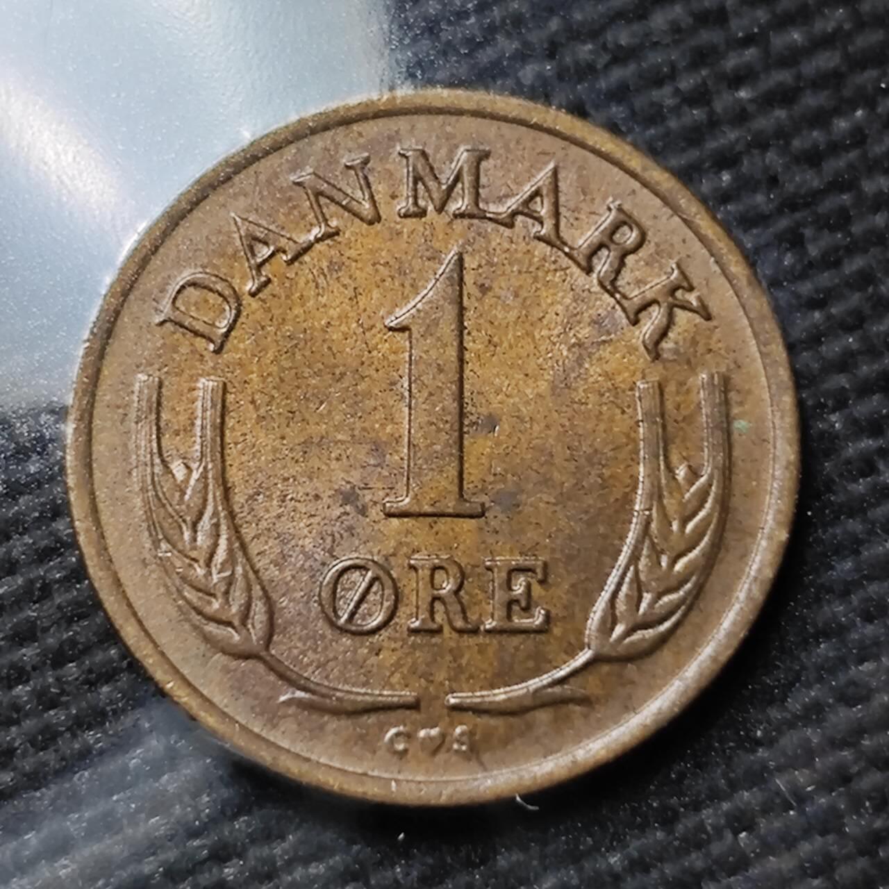 KK钱币收藏小铺  第397期 百期特怕（四拍之一） 2月预留时间 周末发货  1962丹麦1欧尔铜币 好品 少见