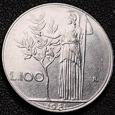 泉币菌-第191场- 迎春节专场 本场拍品多 请提前出价 年前能发货的最后一场（本期结束后 明天 2月14日发货 请及时付款） - 意大利早期100里拉 月亮和记忆女神密涅瓦 不锈钢币 27.8mm