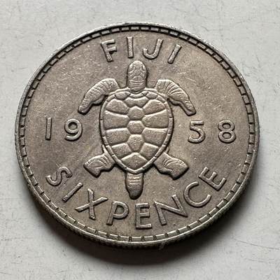 🌹外币初藏🌹🐯2026年第19场 快递已停，正月十五后再发 - 斐济1958年6便士