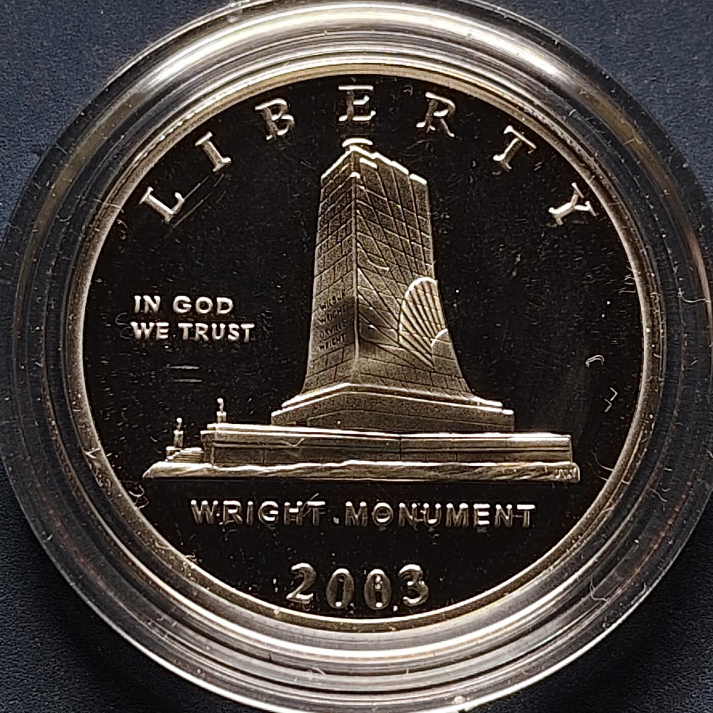 【全场包邮】纯粹捡漏拍502场 美国2003年半元首次飞行100周年精制纪念币