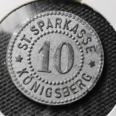 KK钱币收藏小铺  第397期 百期特怕（四拍之一） 2月预留时间 周末发货 -  ND(1918) 德紧柯尼斯堡 10芬尼锌币