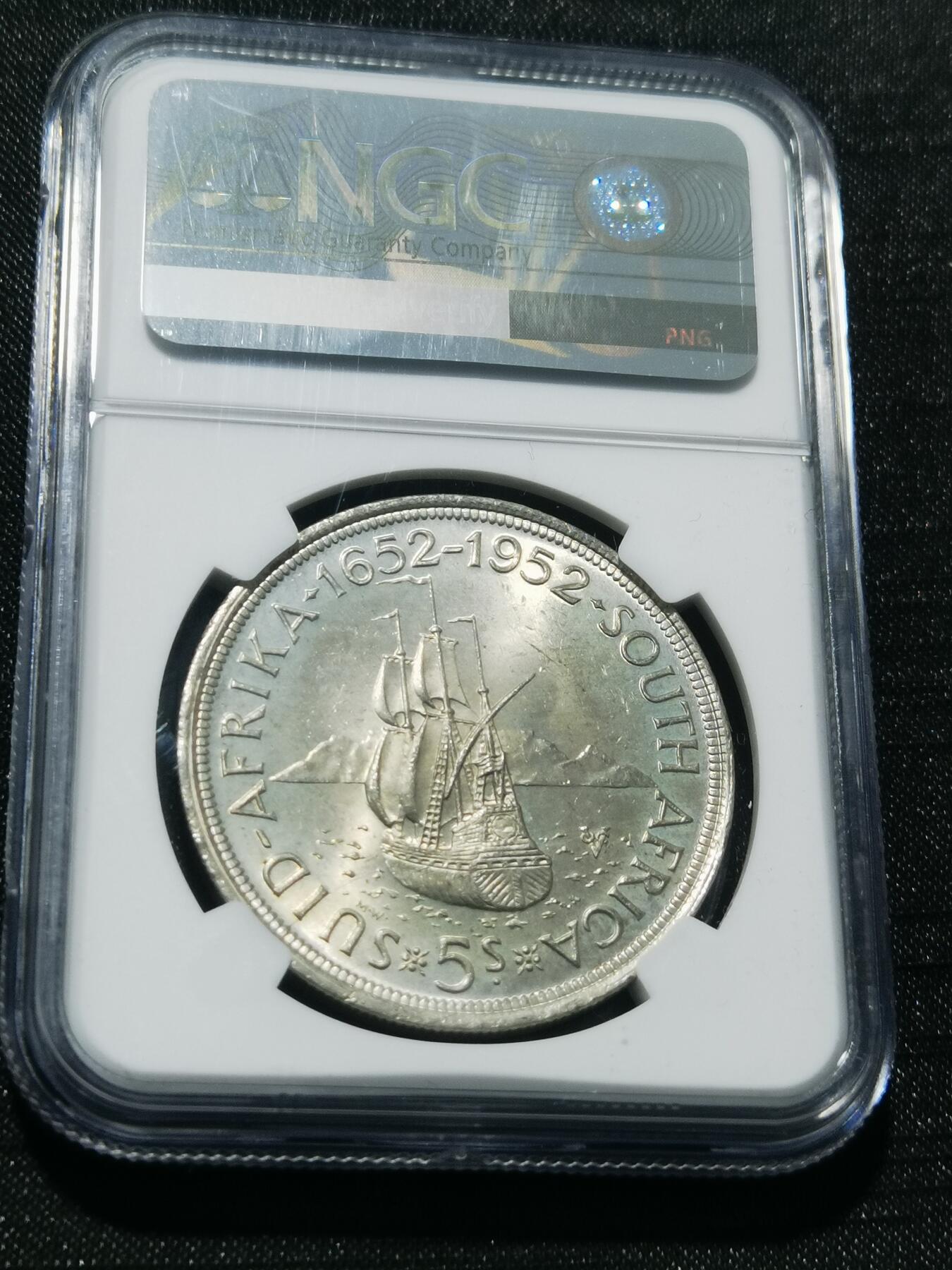 天下钱庄专场欢迎参拍 NGC MS62英属南非银币