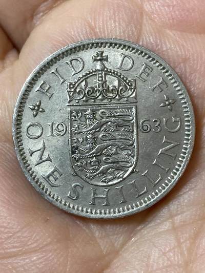 2026年第二十三场(总第一百九十二场）外国好品散币场(年后发货) - 英国🇬🇧1963年1先令(伊丽莎白二世青年桂冠第二版)