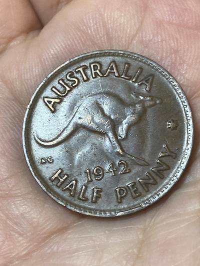 2026年第二十四场(总第一百九十三场）外国好品散币场(免佣金) - 澳大利亚🇦🇺1942年1/2便士(乔治五世第一版，p版珀斯造)