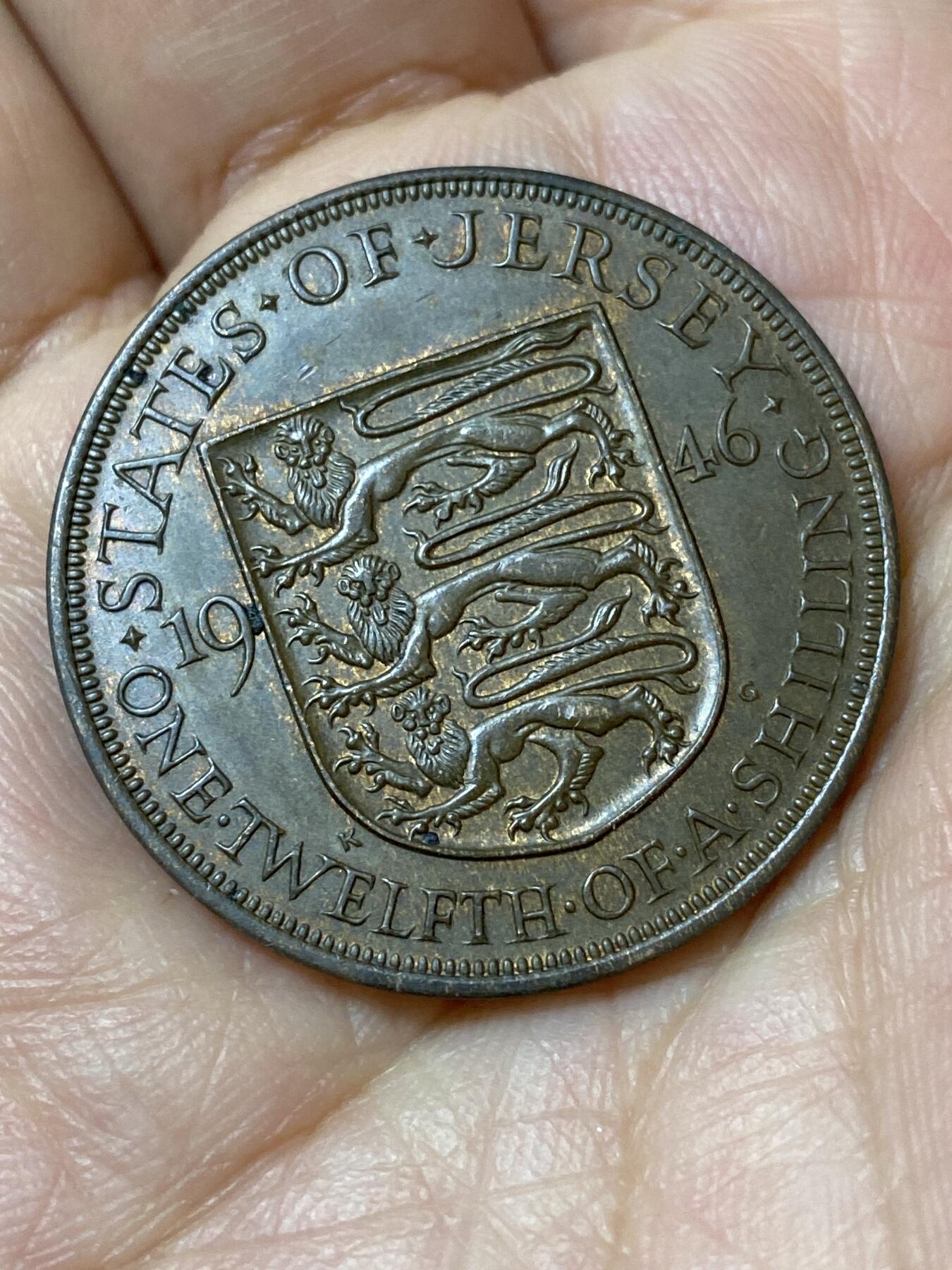 2026年第二十三场(总第一百九十二场）外国好品散币场(年后发货) 好品–英属泽西岛🇯🇪1946年1/12先令(乔治六世时期，仅发行3年)