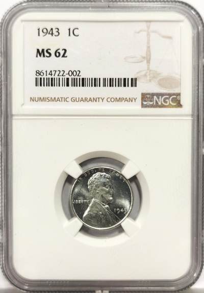 博洋堂蛇年收官专场暨第161期（全场包邮） - NGC MS62 美国1943年1美分铁币，独立年份，二战时期特殊材质