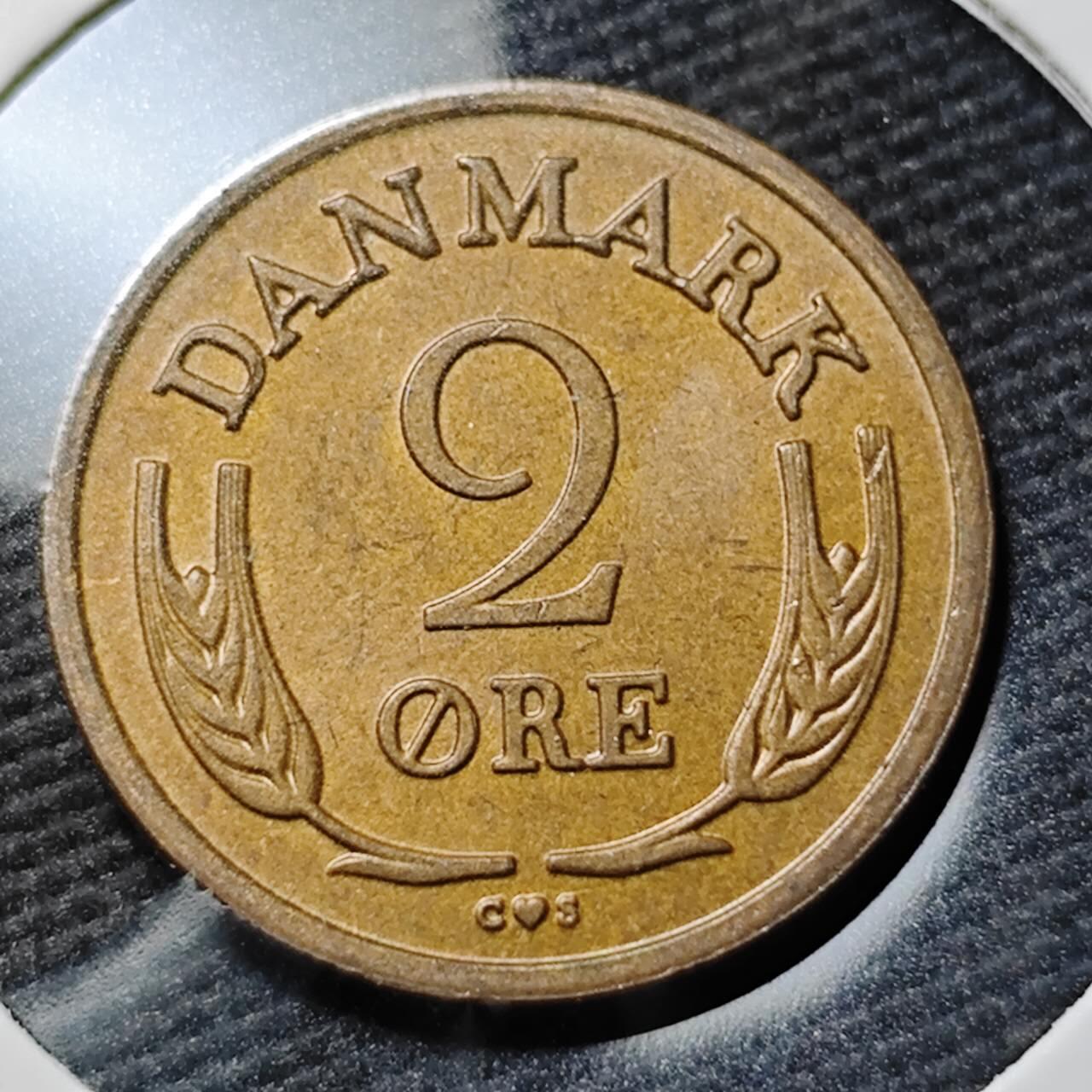 KK钱币收藏小铺  第397期 百期特怕（四拍之一） 2月预留时间 周末发货  1966丹麦2欧尔铜币 少见