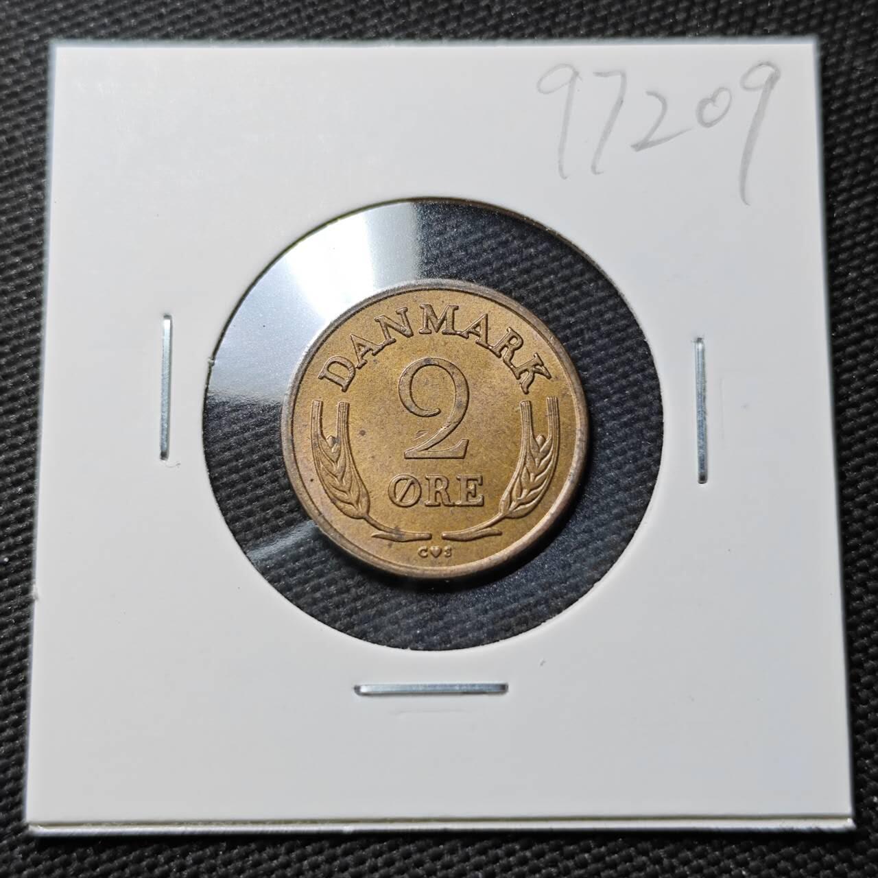 KK钱币收藏小铺  第397期 百期特怕（四拍之一） 2月预留时间 周末发货  1962丹麦2欧尔铜币 好品