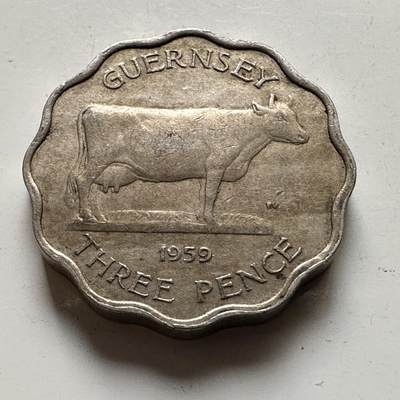 🌹外币初藏🌹🐯2026年第19场 快递已停，正月十五后再发 - 根西岛1959年3便士 厚版