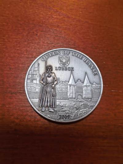 长老汇蛇年精选第一百场拍卖 - 2009库克群岛拉贝克汉萨联盟5元仿古银币，25克925银，1000枚