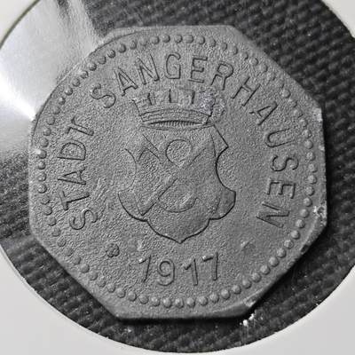 KK钱币收藏小铺  第397期 百期特怕（四拍之一） 2月预留时间 周末发货 -  1917 德紧桑格豪森市 10芬尼锌币