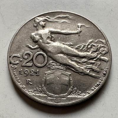 🌹外币初藏🌹🐯2026年第19场 快递已停，正月十五后再发 - 意大利1921年飞天20分