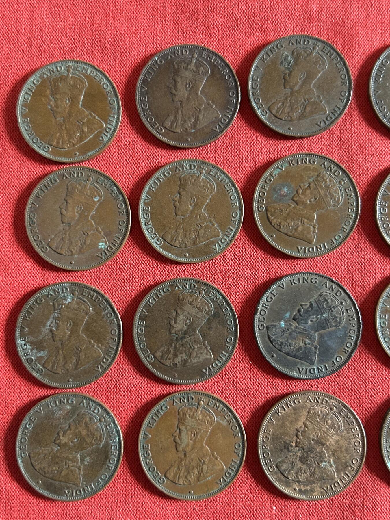 香港一仙铜币共20枚