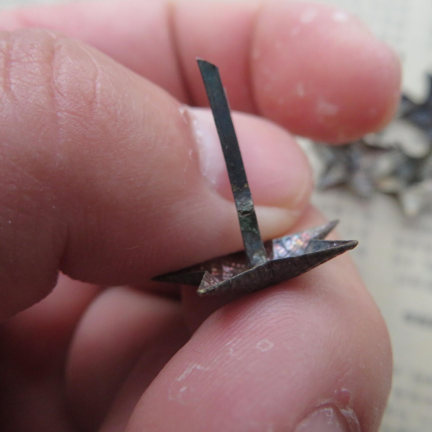 40--55校官20mm铜质肩章星星6个一组（其中一个单腿，5个各有一腿有伤）