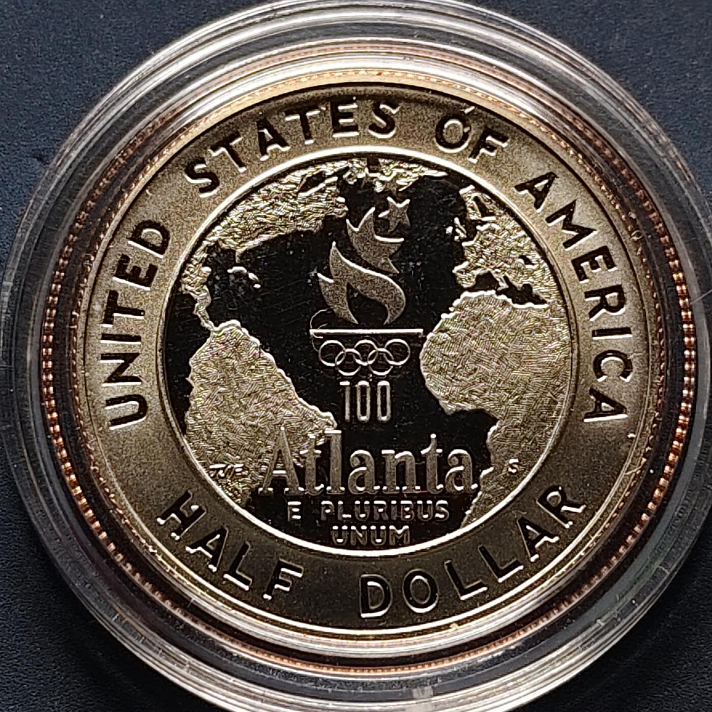 【全场包邮】纯粹捡漏拍502场 美国1995年半元亚特兰大奥运会棒球精制纪念币
