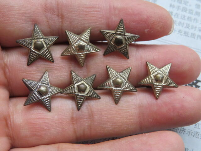 镀银58军官战士通用领章铜星星7个一组