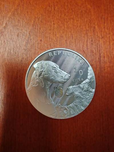 长老汇马年精选第十九场拍卖 2021克罗地亚世界名犬斑点狗10库纳银币，1盎司999银，1.5万枚，超受欢迎的品种